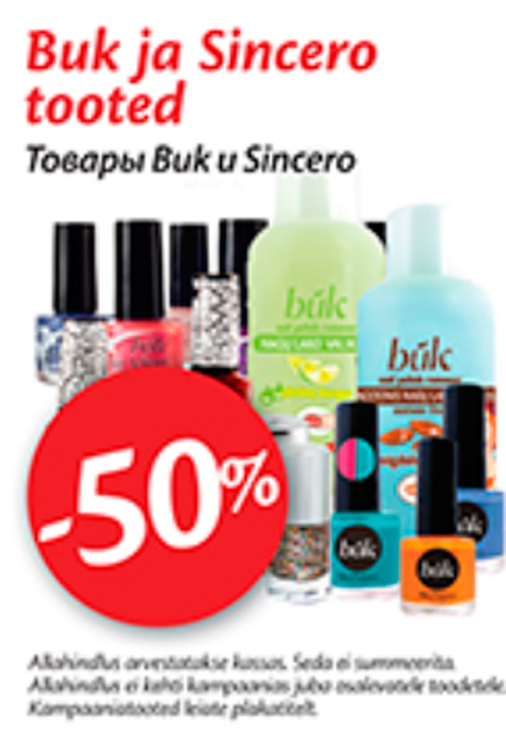 Buk ja Sintero tooted -50%