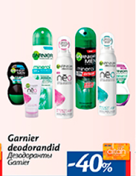Дезодоранты Garnier  -40%
