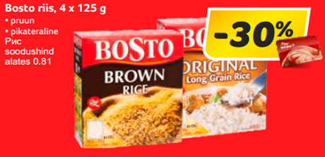 Bosto riis, 4 x 125 g  -30%