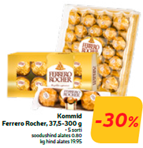 Конфеты Ferrero Rocher, 37,5 до 300 г -30%