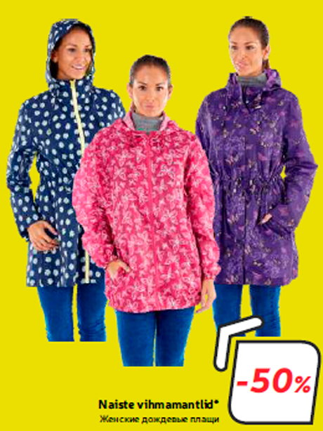 Naiste vihmamantlid*  -50%
