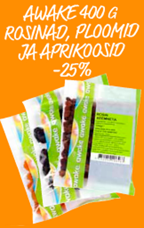 AWAKE 400 G POSINAD, PLOOMID JA APRIKOOSID  -25%