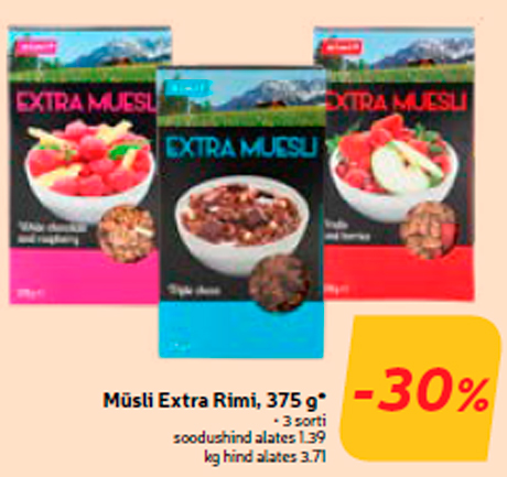 Мюсли  Extra Rimi, 375 г * -30%