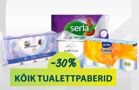 Вся туалетная бумага  -30%

