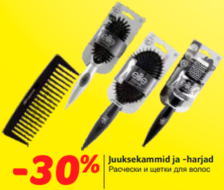 Juuksekammid ja -harjad  -30%
