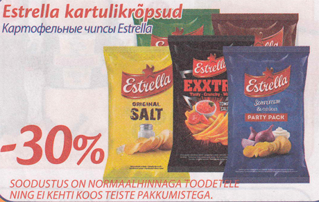 Estrella kartulikrõpsud  -30%
