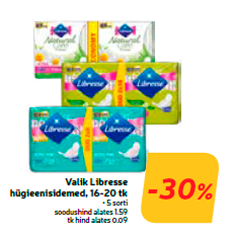 Выбор гигиенических салфеток Libresse , 16-20 шт.  -30%