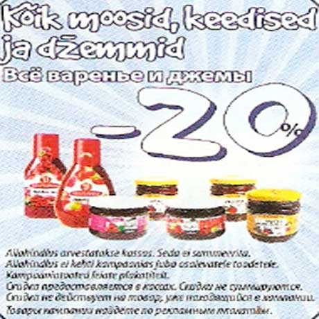 Moosid,keedised ja džemmid -20%