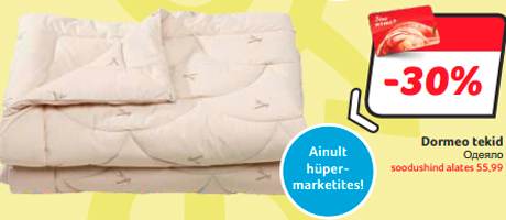 Dormeo tekid  -30%