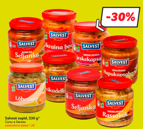 Salvest supid, 530 g*  -30%
