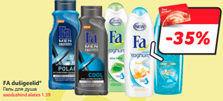 FA dušigeelid* -35%