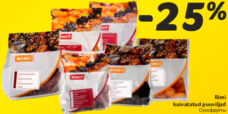 Rimi kuivatatud puuviljad  -25%