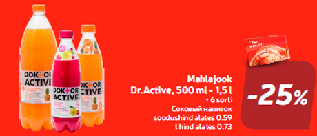 Mahlajook Dr.Active, 500 ml - 1,5 l  -25%