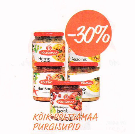 KÕIK PÕLTSAMAA PURGISUPID  -30%