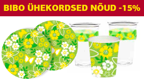 bibo ühekordsed nõud -15%