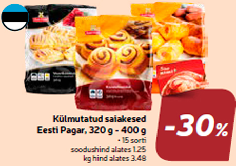 Замороженная выпечка Eesti Pagar, 320 г - 400 г -30%
