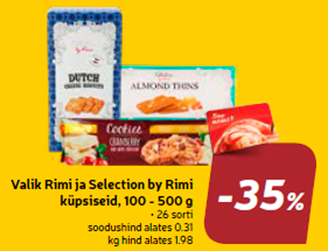   Выбор печенья Rimi, 100 - 500 г  -35%
