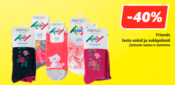 Friends laste sokid ja sukkpüksid  -40%
