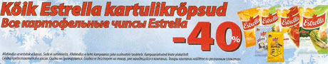 Картофельные чипсы Estrella -40%