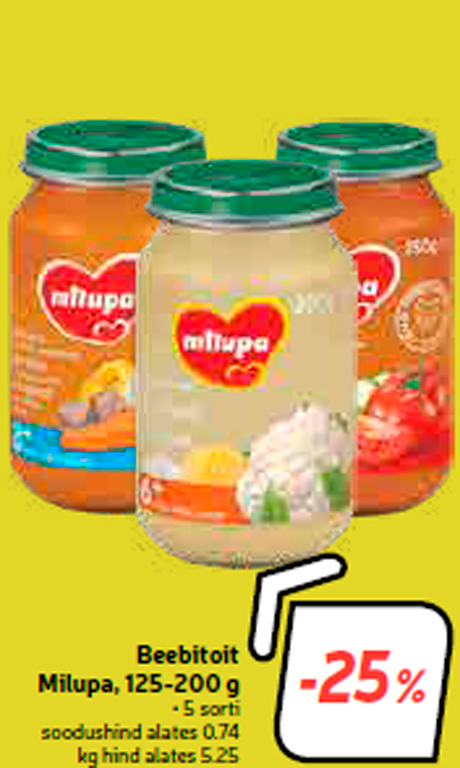 Детское питание Milupa, 125-200 г  -25%
