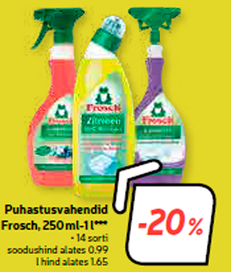 Puhastusvahendid Frosch, 250 ml-1 l***  -20%
