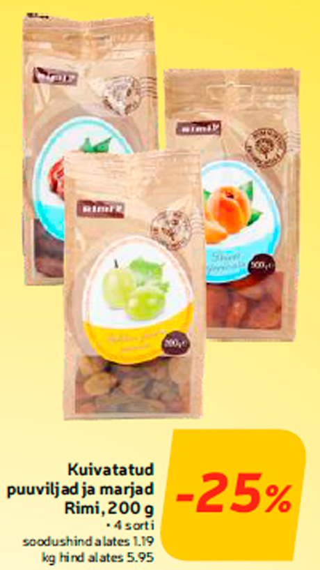 Сухофрукты и ягоды Rimi, 200 г -25%