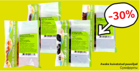 Awake kuivatatud puuviljad  -30%
 