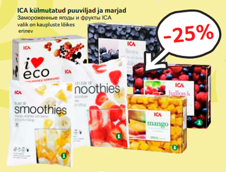 ICA külmutatud puuviljad ja marjad   -25%