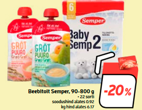 Детское питание Semper, 90-800 г  -20%
