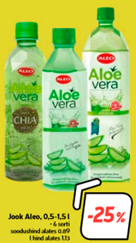 Jook Aleo, 0,5-1,5 l  -25%