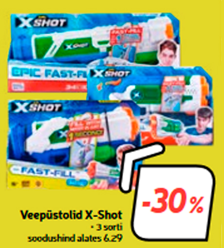 Veepüstolid X-Shot  -30%