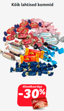 Все открытые конфеты -30% с карточкой клиента