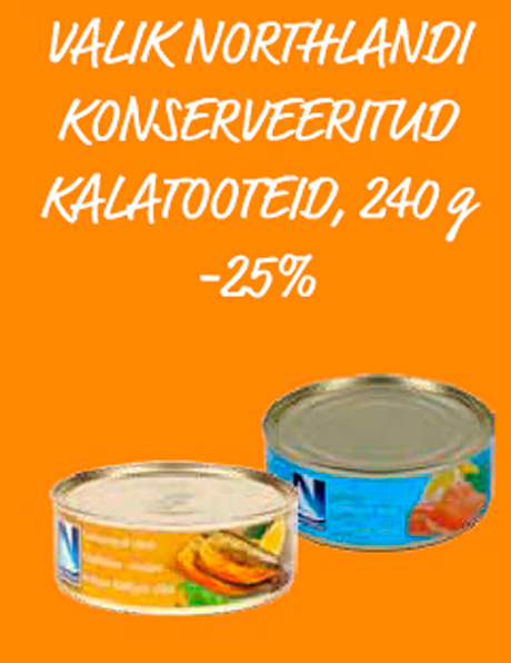 VALIK NORTHLANDI KONSERVEERITUD KALATOOTEID, 240 G  -25%