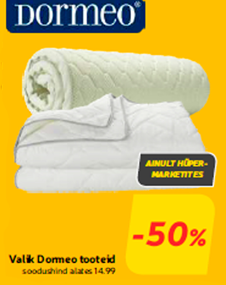 Valik Dormeo tooteid  -50%