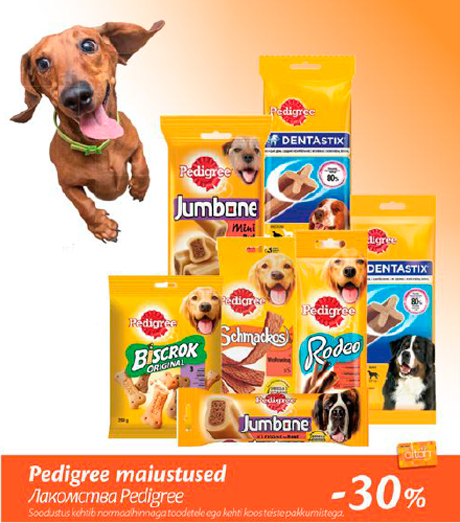 Pedigree maiustused -30%