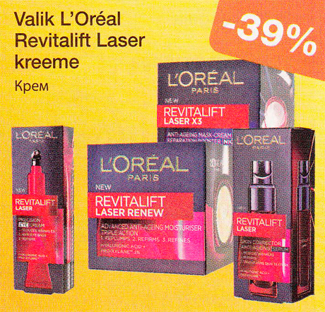 Valik L´Oreal Revitalift Laser kreeme -39%
