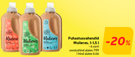 Puhastusvahendid
Mulieres, 1-1,5 l  -20%
