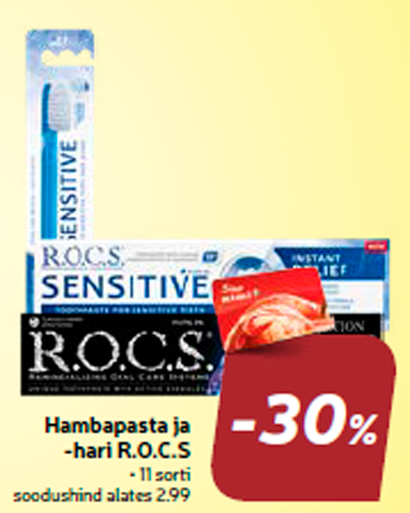 Hambapasta ja -hari R.O.C.S  -30%
