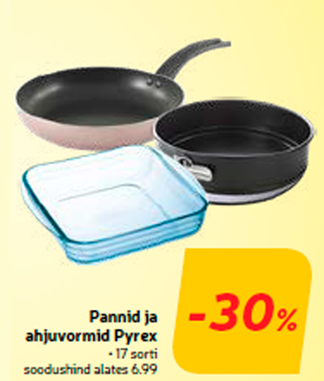 Pannid ja ahjuvormid Pyrex  -30%
