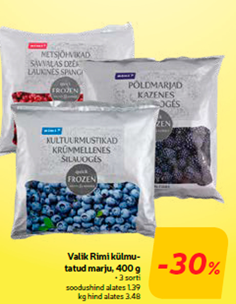 Valik Rimi külmutatud marju, 400 g  -30%
