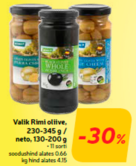 Valik Rimi oliive, 230-345 g / neto, 130-200 g  -30%
