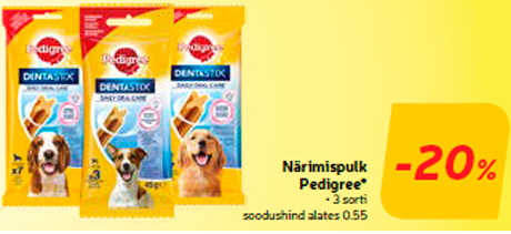 Närimispulk Pedigree*  -20%
