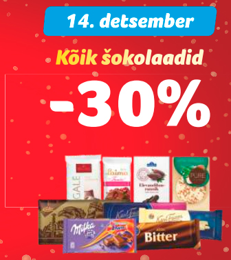 Kõik šokolaadid -30%