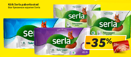 Kõik Serla paberitooted  -35%