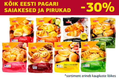 Вся выпечка и пирожки Eesti Pagari -30%