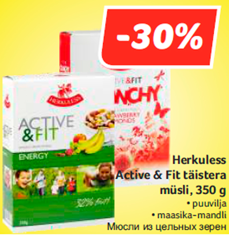 Herkuless Active & Fit täistera müsli, 350 g  -30%