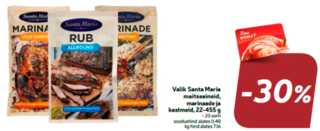 Valik Santa Maria maitseaineid, marinaade ja kastmeid, 22-455 g  -30%