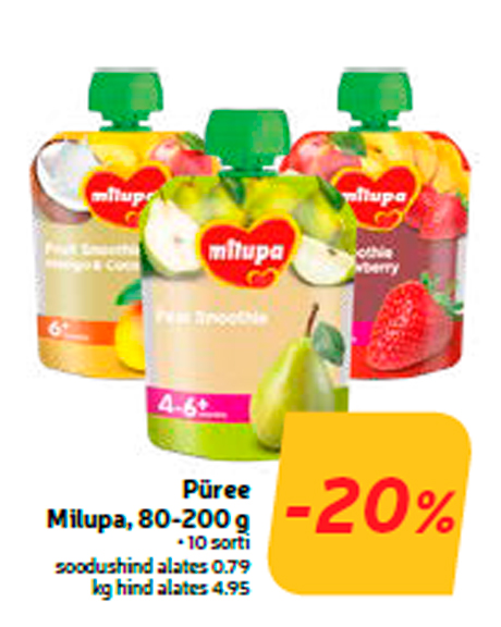 Püree Milupa, 80-200 g  -20%
