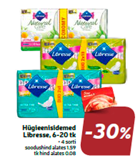 Hügieenisidemed Libresse, 6-20 tk  -30%
