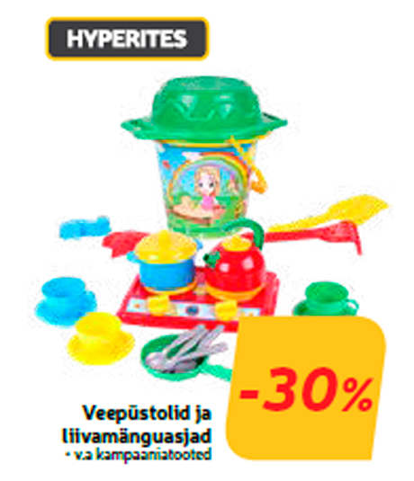 Veepüstolid ja liivamänguasjad  -30%
